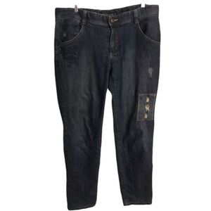 Eddie Bauer Flannel Lined Jeans Distressed Size 12